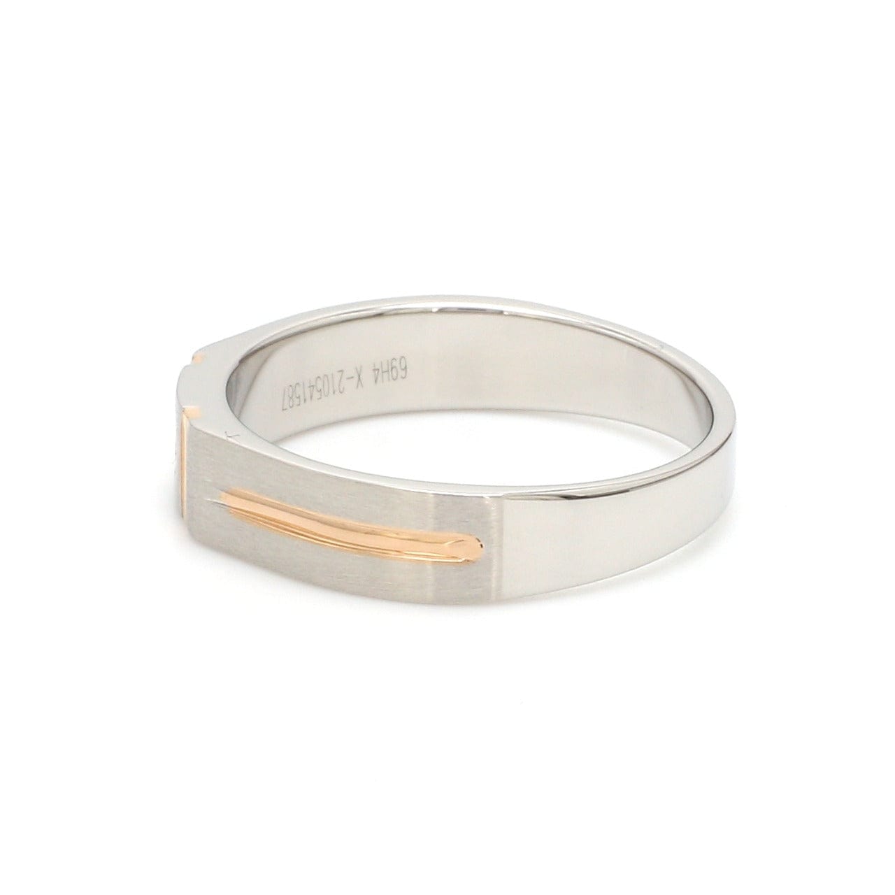 Platinum & Rose Gold Single Diamond Ring for Men JL PT 1143   Jewelove.US