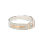 Load image into Gallery viewer, Platinum &amp; Rose Gold Single Diamond Ring for Men JL PT 1143   Jewelove.US
