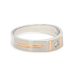 Load image into Gallery viewer, Platinum &amp; Rose Gold Single Diamond Ring for Men JL PT 1143
