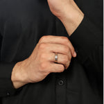 Load image into Gallery viewer, Platinum &amp; Rose Gold Single Diamond Ring for Men JL PT 1143
