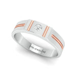 Load image into Gallery viewer, Platinum &amp; Rose Gold Single Diamond Ring for Men JL PT 1143
