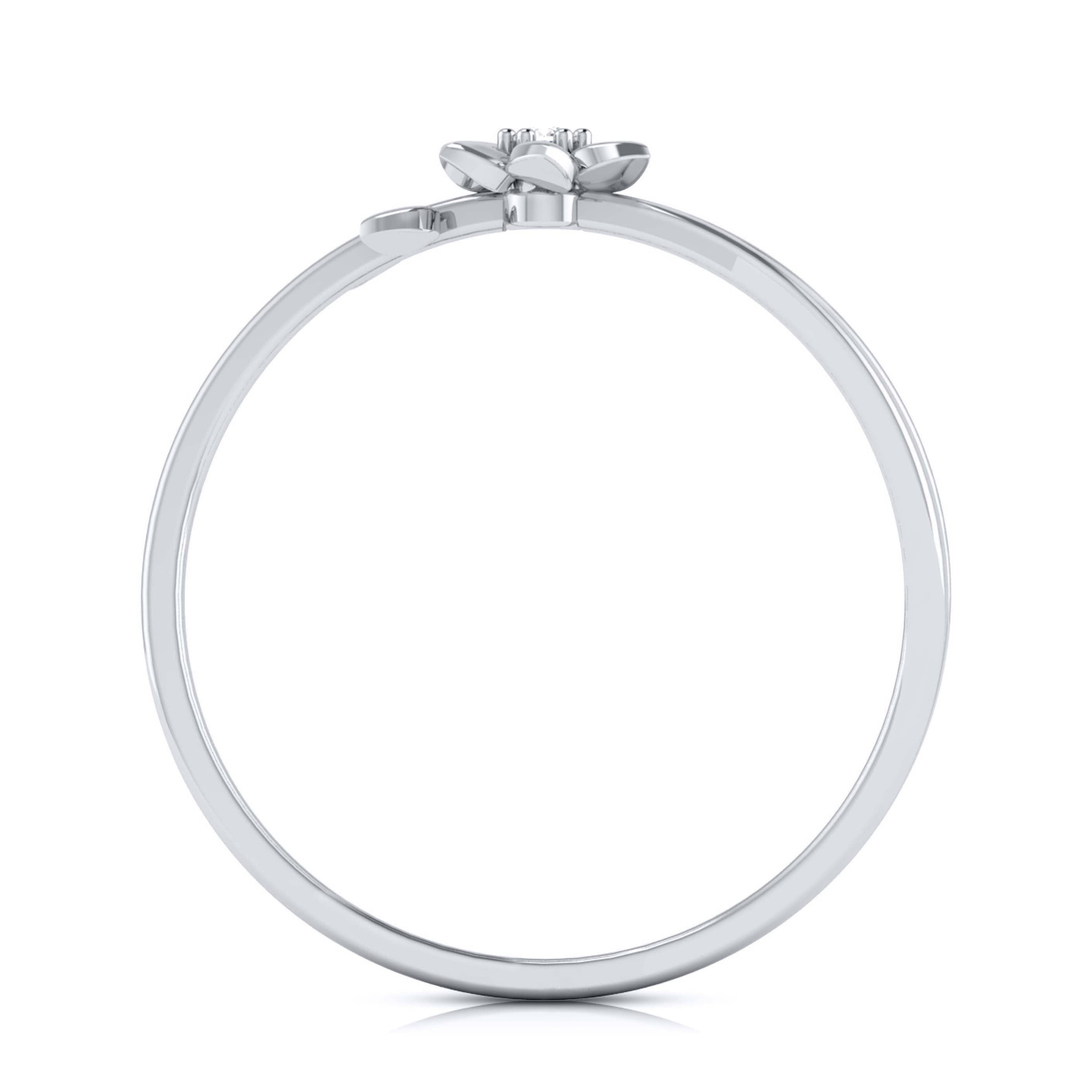 Platinum Single Diamond Flower Ring for Women JL PT LR 29