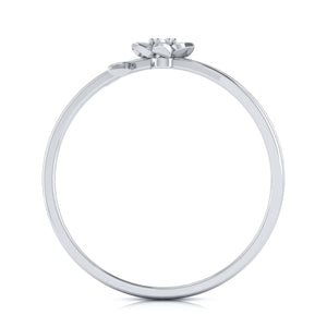 Platinum Single Diamond Flower Ring for Women JL PT LR 29