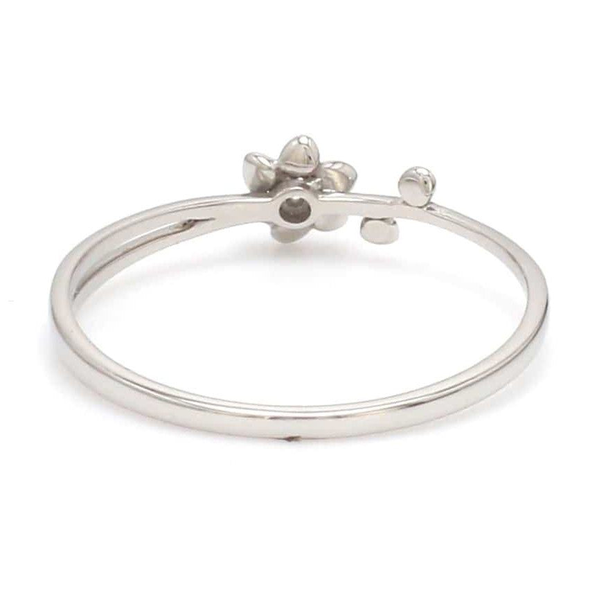 Platinum Single Diamond Flower Ring for Women JL PT LR 29