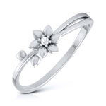Load image into Gallery viewer, Platinum Single Diamond Flower Ring for Women JL PT LR 29
