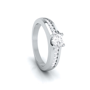 1-Carat Platinum Solitaire Engagement Ring for Women with Accent Diamonds JL PT G 119-C   Jewelove.US