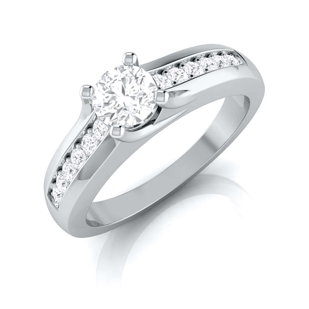 70-Pointer Platinum Lab Grown Solitaire Accent Diamonds Engagement Ring for Women JL PT LG G-119-B   Jewelove.US