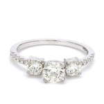 Load image into Gallery viewer, Platinum Solitaire Engagement Ring with Diamond Accents JL PT 584
