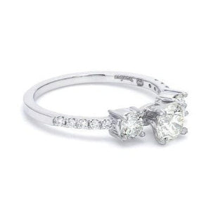 Platinum Solitaire Engagement Ring with Diamond Accents JL PT 584