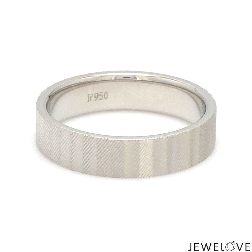 Platinum Unisex Couple Rings with Unique Texture JL PT 1333