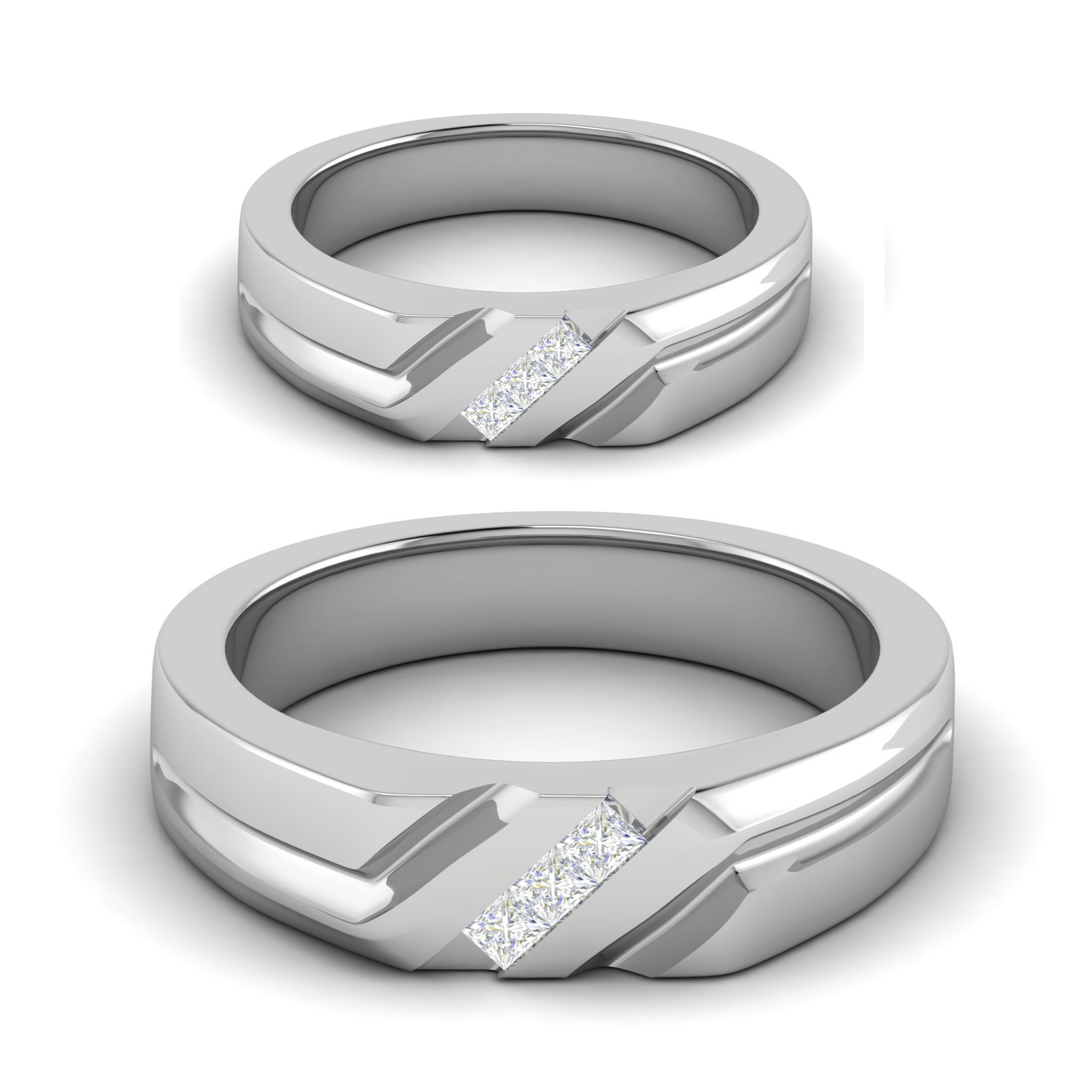 Platinum Unisex Ring with Diamonds JL PT MB PR 136