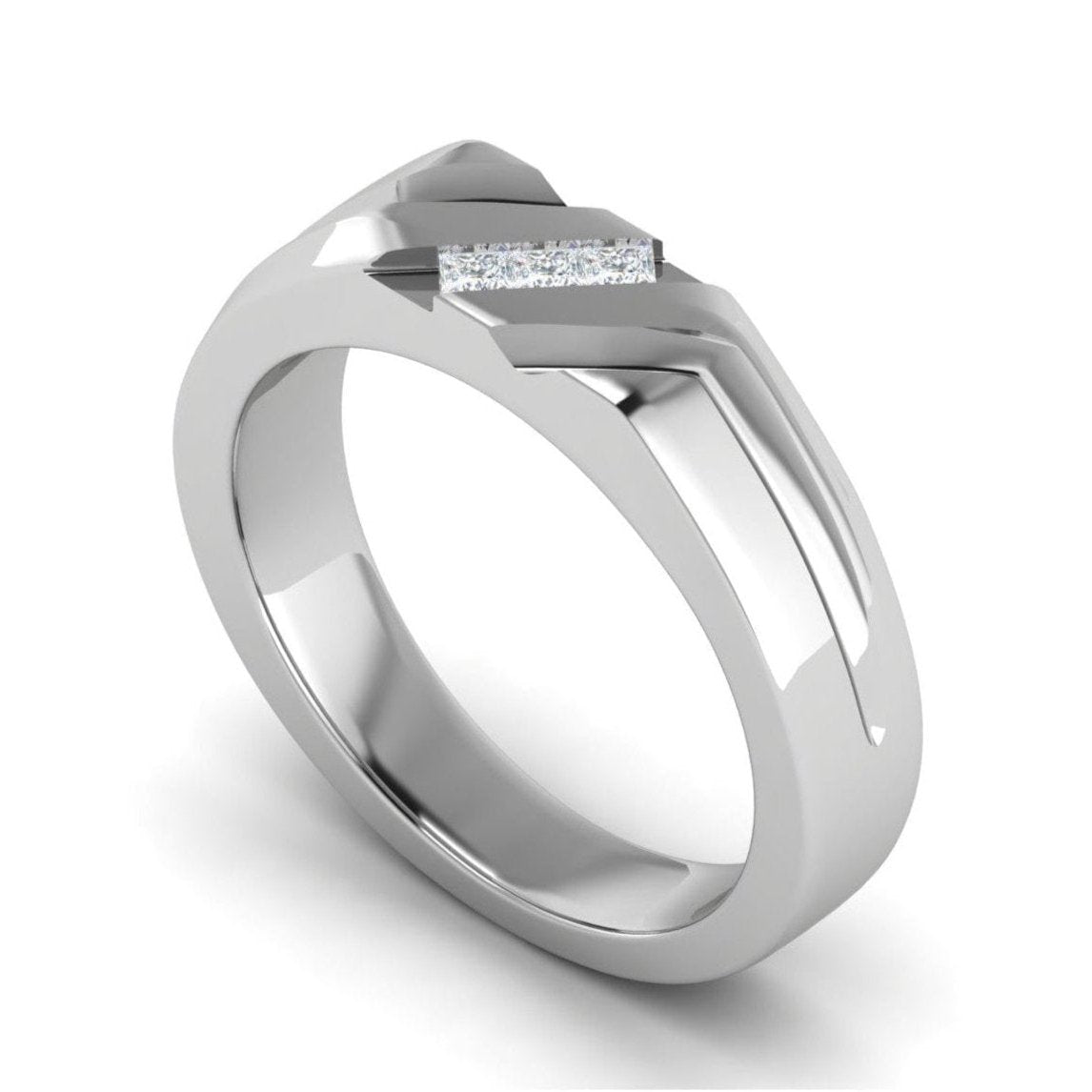 Platinum Unisex Ring with Diamonds JL PT MB PR 136