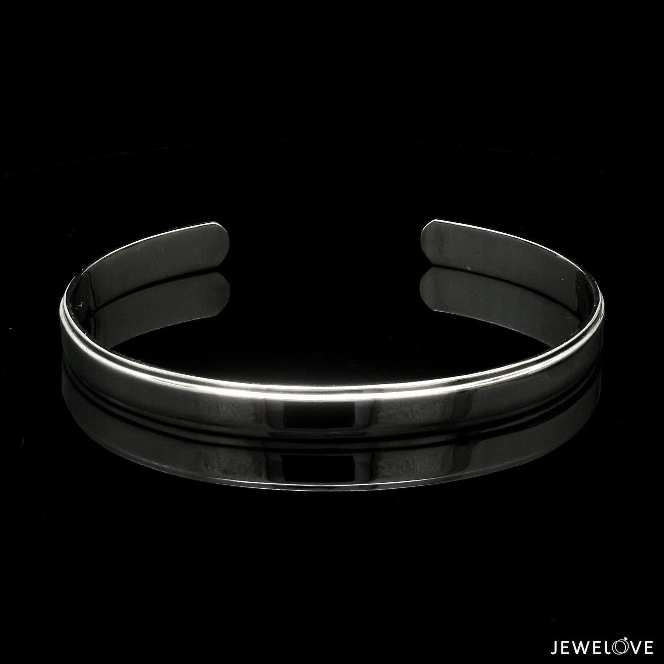 Punjabi Open Platinum Kada with Raised Center for Men JL PTB 817