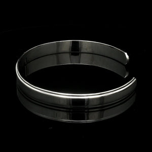 Punjabi Open Platinum Kada with Raised Center for Men JL PTB 817