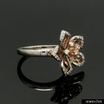 Load image into Gallery viewer, Platinum Pink Flower with Diamonds Ring for Women JL PT 1311

