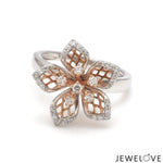 Load image into Gallery viewer, Platinum Pink Flower with Diamonds Ring for Women JL PT 1311
