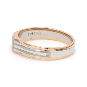 Platinum & Rose Gold Fusion Single Diamond Ring for Men JL PT 997