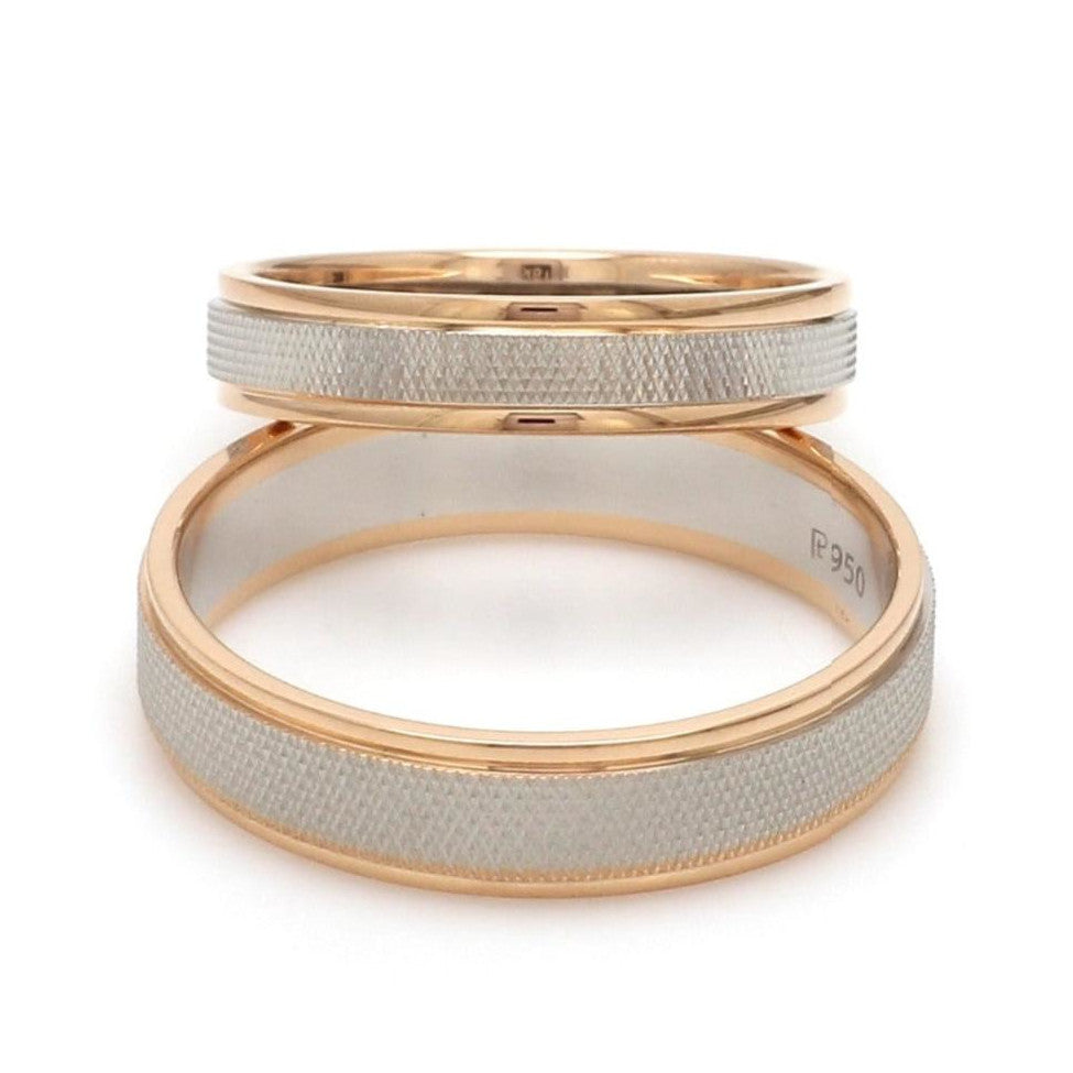 Designer Unisex Platinum & Rose Gold Couple Rings JL PT 1121