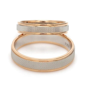 Designer Unisex Platinum & Rose Gold Couple Rings JL PT 1121