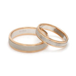 Load image into Gallery viewer, Designer Unisex Platinum &amp; Rose Gold Couple Rings JL PT 1121

