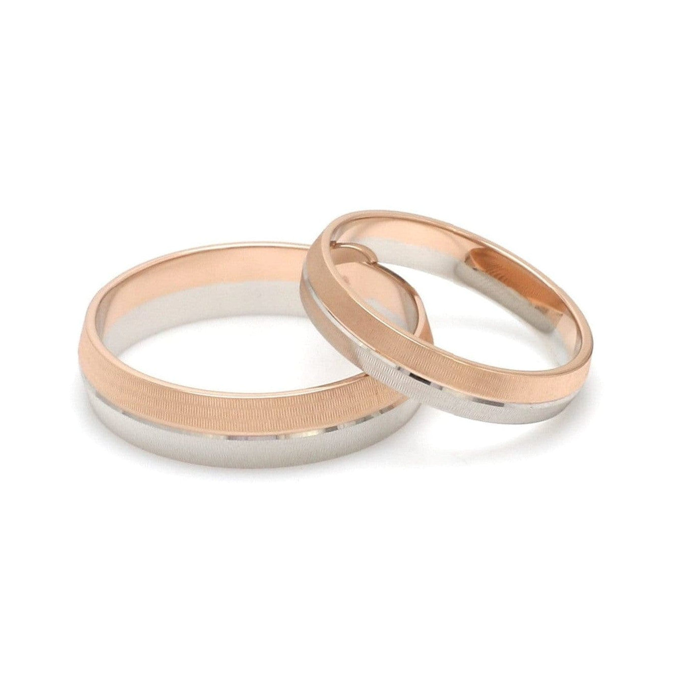Designer Unisex Platinum & Rose Gold Couple Rings JL PT 1150