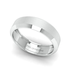 Beveled Edges Plain Platinum Ring for Men JL PT 616