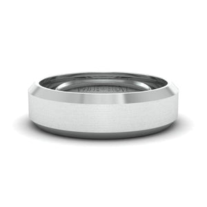 Beveled Edges Plain Platinum Ring for Men JL PT 616