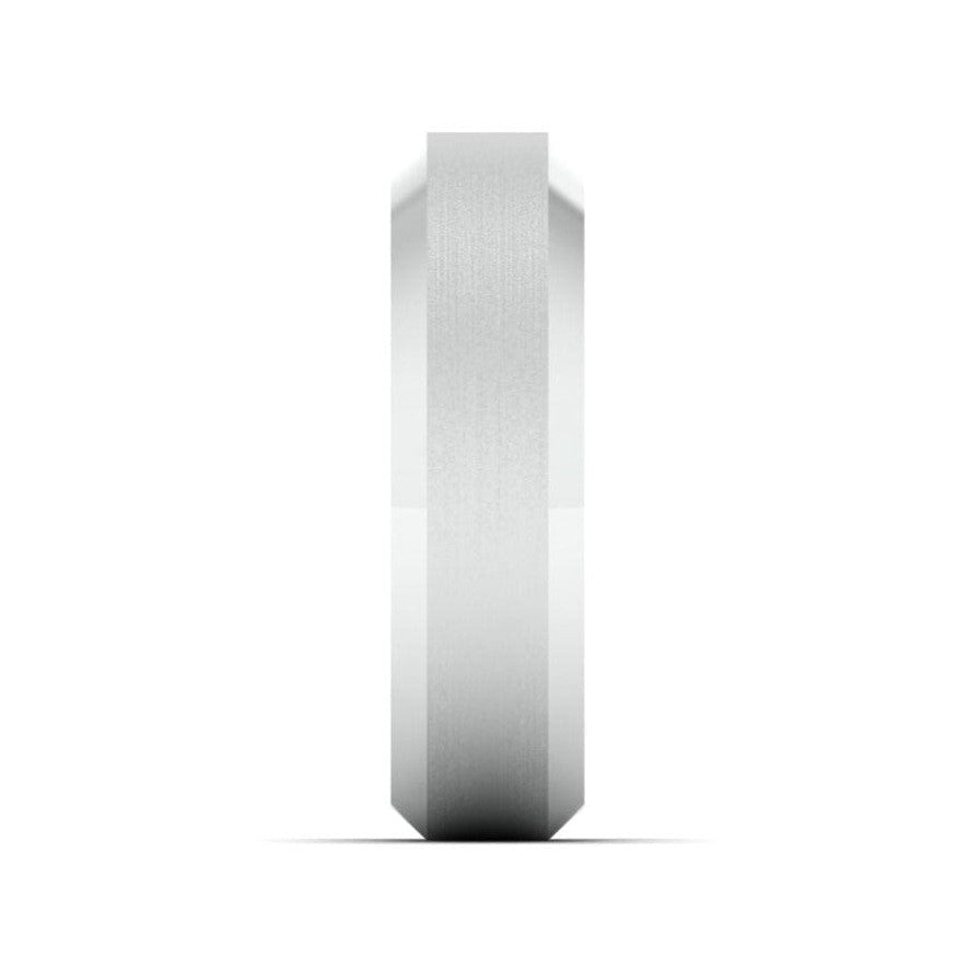 Beveled Edges Plain Platinum Ring for Men JL PT 616