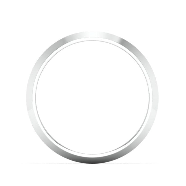 Beveled Edges Plain Platinum Ring for Men JL PT 616