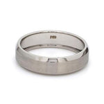 Load image into Gallery viewer, Beveled Edges Plain Platinum Ring for Men JL PT 616
