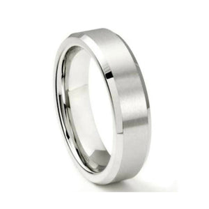 Beveled Edges Plain Platinum Ring for Men JL PT 616