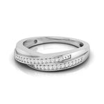 Load image into Gallery viewer, Simple His &amp; Designer Her Platinum Couple Rings with Diamonds JL PT 531
