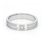 Load image into Gallery viewer, Simple Platinum Couple Rings with Curvilinear Groove JL PT 569
