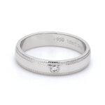 Load image into Gallery viewer, Single Diamond Milgrain Platinum Couple Rings JL PT 539
