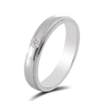 Load image into Gallery viewer, Single Diamond Milgrain Platinum Couple Rings JL PT 539
