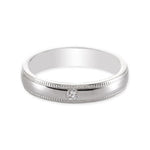 Load image into Gallery viewer, Single Diamond Milgrain Platinum Couple Rings JL PT 539
