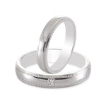 Load image into Gallery viewer, Single Diamond Milgrain Platinum Couple Rings JL PT 539
