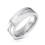 Load image into Gallery viewer, Single Diamond Platinum Ring for Men JL PT R-8002

