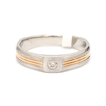 Load image into Gallery viewer, Single Diamond Platinum &amp; Rose Gold Ring for Men JL PT 1160

