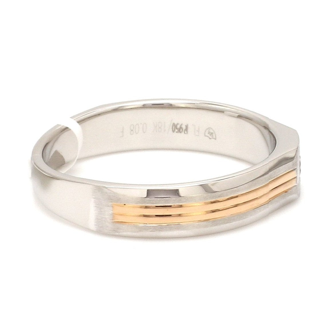 Single Diamond Platinum & Rose Gold Ring for Men JL PT 1160