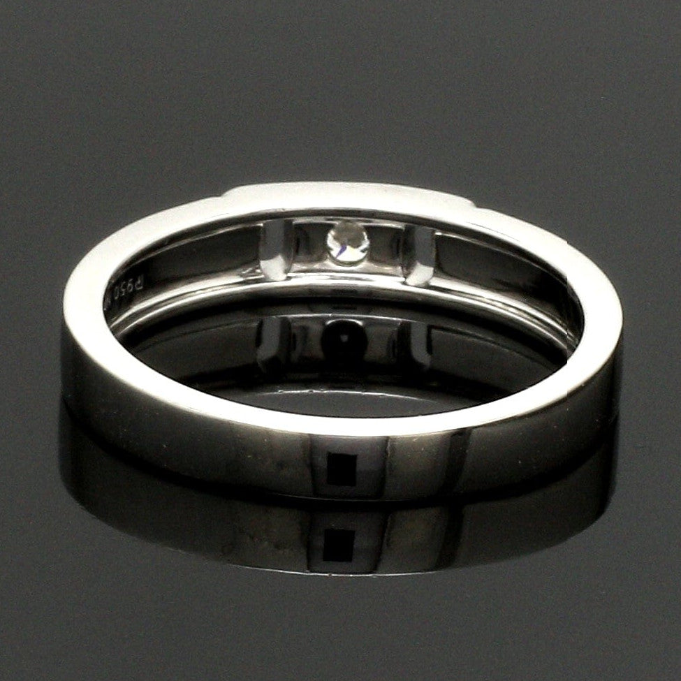 Single Diamond Platinum Wedding Bands JL PT 242