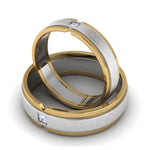 Load image into Gallery viewer, Single Diamond Platinum &amp; Yellow Gold Fusion Couple Rings JL PT 641
