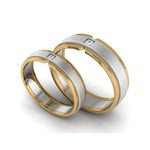 Load image into Gallery viewer, Single Diamond Platinum &amp; Yellow Gold Fusion Couple Rings JL PT 641
