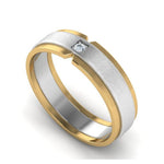Load image into Gallery viewer, Single Diamond Platinum &amp; Yellow Gold Fusion Couple Rings JL PT 641
