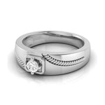 Load image into Gallery viewer, Single Diamond Rope Style Platinum Couple Rings JL PT 623
