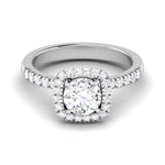 Load image into Gallery viewer, Single Halo Diamond Solitaire Platinum Ring with Diamonds on the Shank JL PT 497
