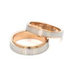 Load image into Gallery viewer, Slanting Platinum &amp; Rose Gold Couple Rings JL PT 635

