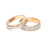 Load image into Gallery viewer, Slanting Platinum &amp; Rose Gold Couple Rings JL PT 635
