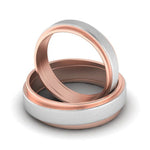 Load image into Gallery viewer, Slanting Platinum &amp; Rose Gold Couple Rings JL PT 635
