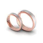 Load image into Gallery viewer, Slanting Platinum &amp; Rose Gold Couple Rings JL PT 635
